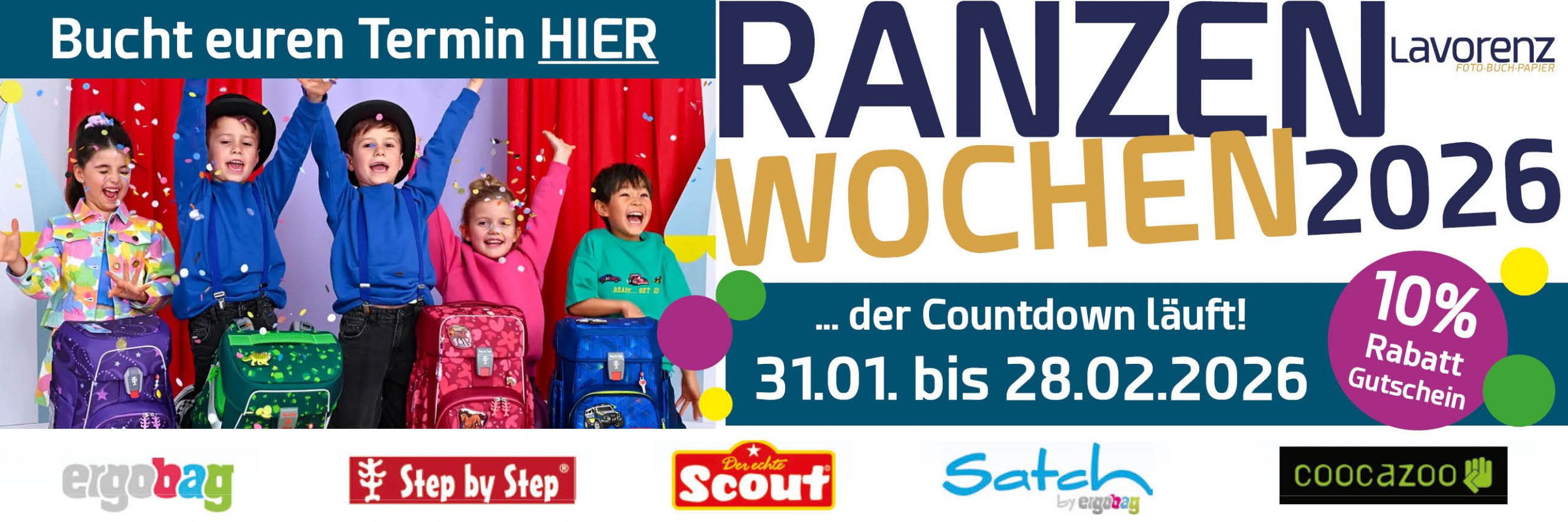 Ranzenwochen 2026 – 10 % Schulranzen-Rabatt | Lavorenz Uetersen